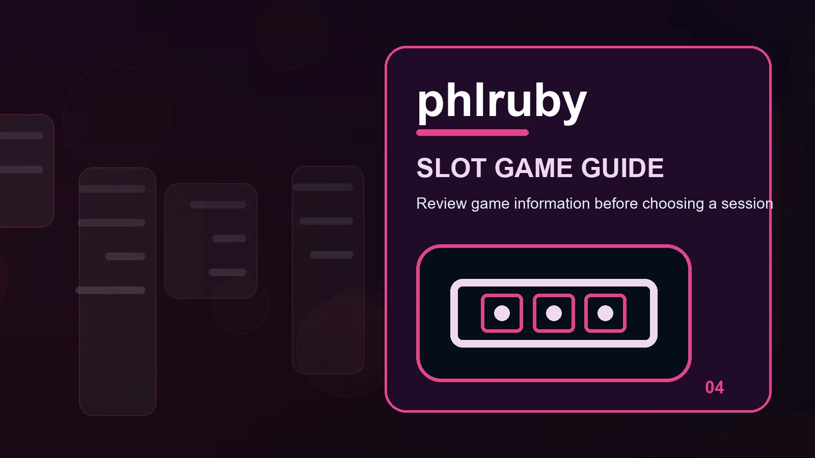 phlruby slots illustration for how to review paytable before the next step